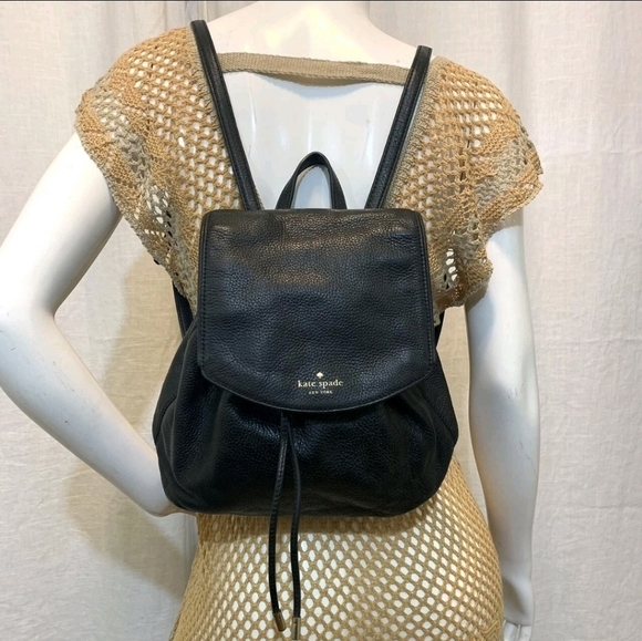 Kate Spade New York Mulberry Street Cinch Magnetic Leather Backpack Black main image 11